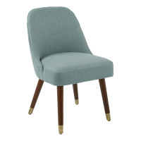 OSP Home Furnishings SB5392-K21 Jenna Dining Chair in Klein Sea with Coffee Finished Legs and Antique Brass Foot Caps 2/CTN
